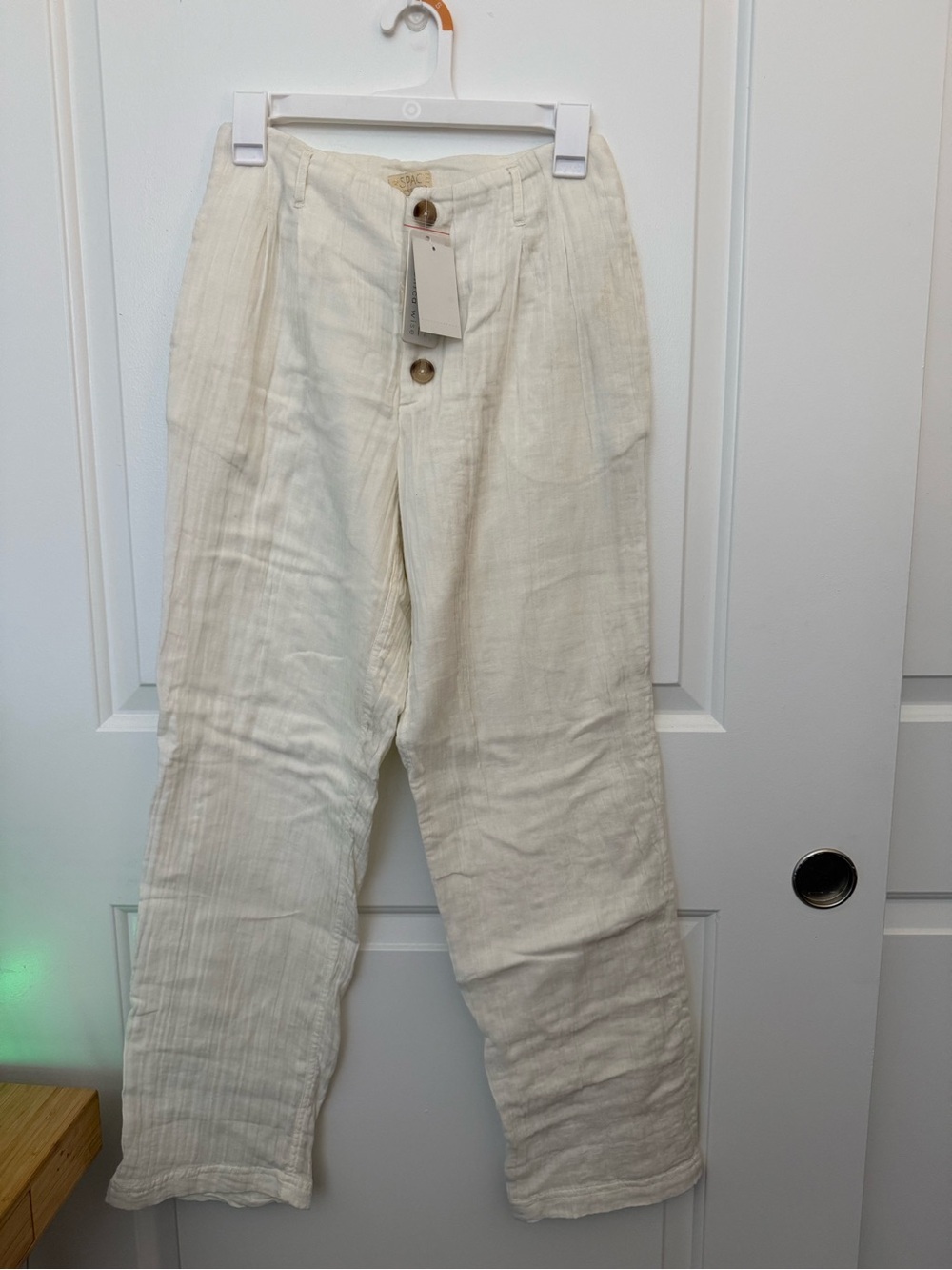 l*space Cream Linen-Blend Chinos